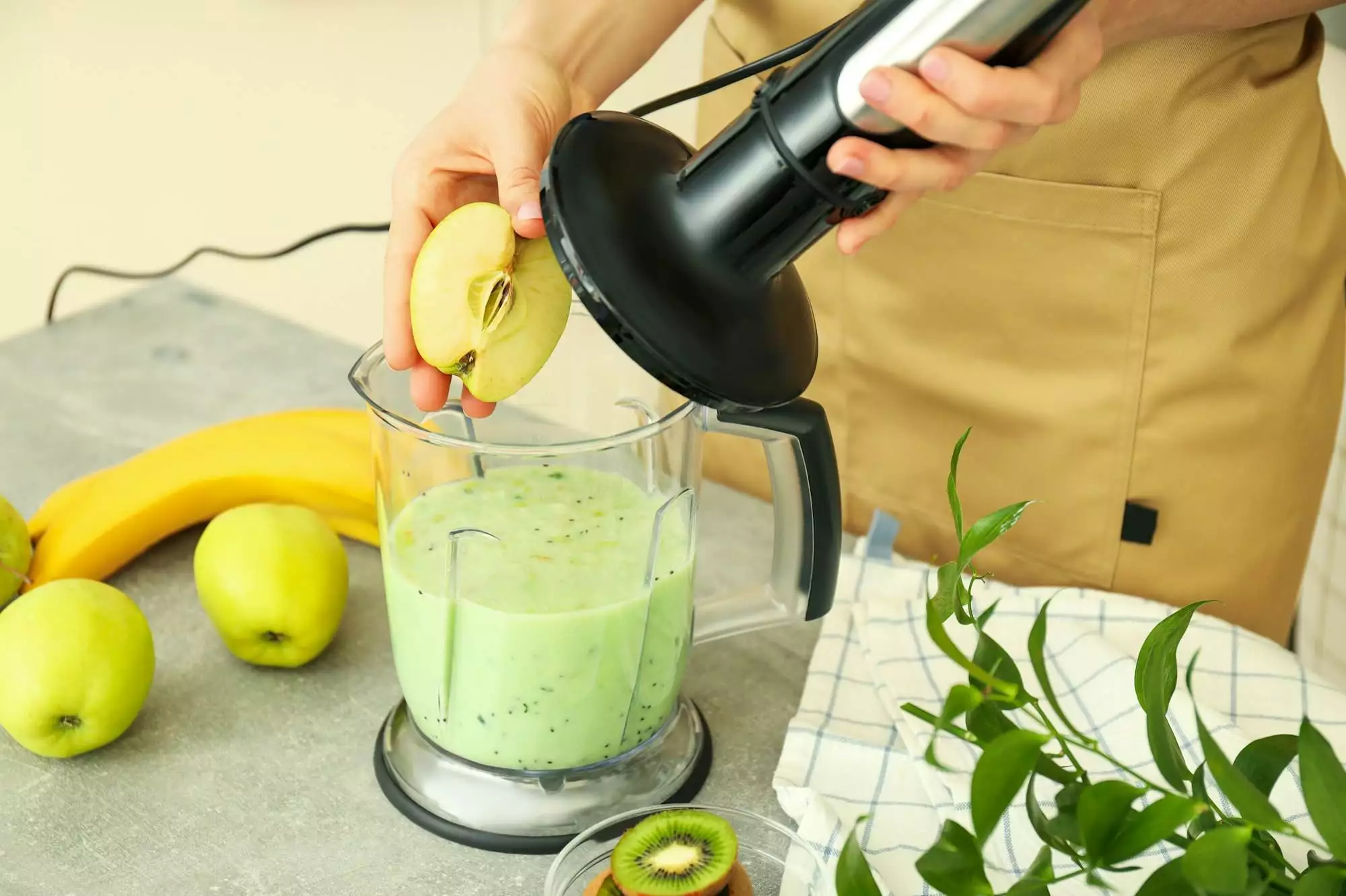 Concept of cooking tasty food with blender